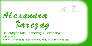 alexandra karczag business card